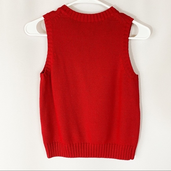 Lands’End Kids Red Baumwolle Sweater Vest - Picture 2 of 5